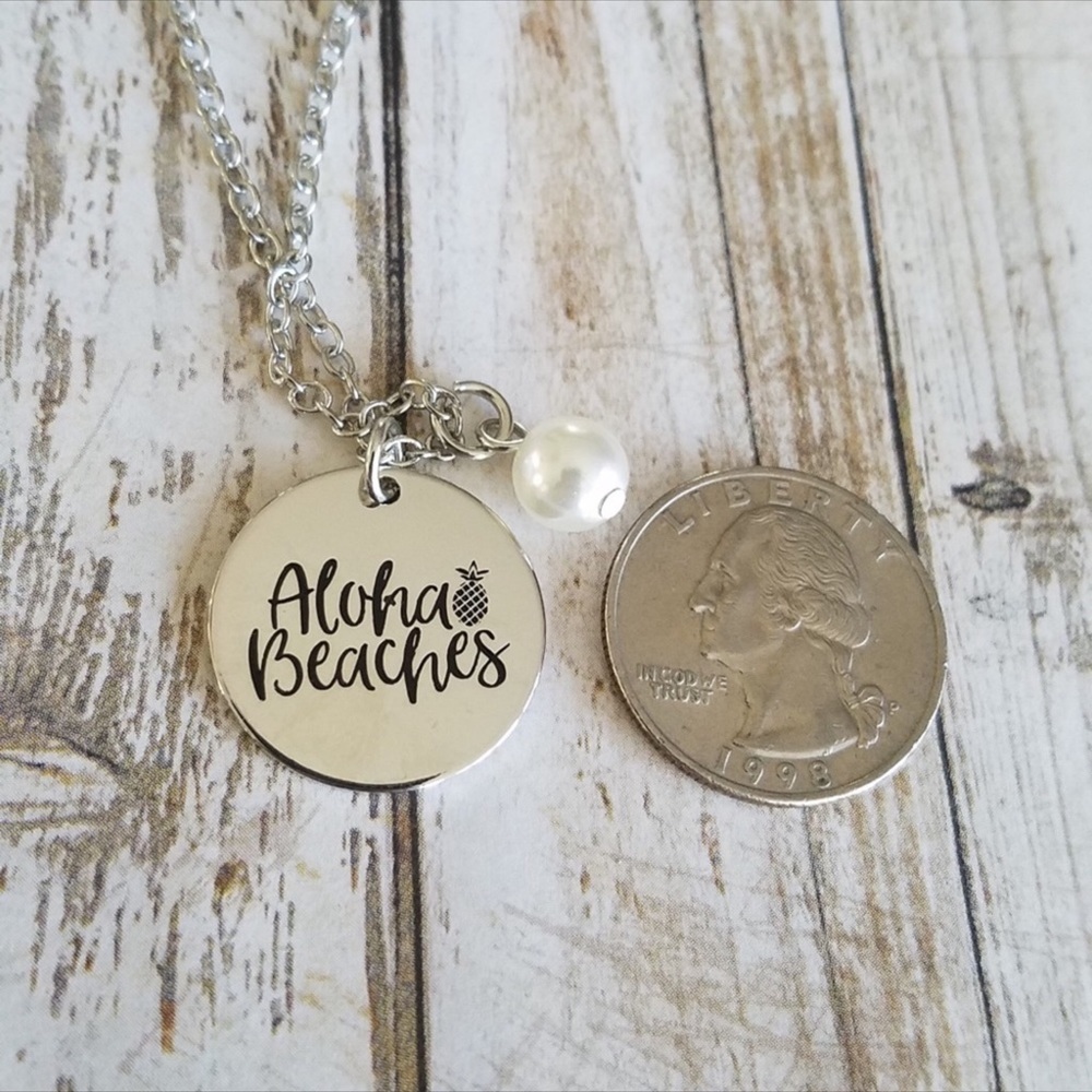 Aloha Beaches stamped necklace - Picture 4 of 7